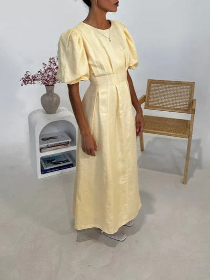 Butter Yellow Air Maxi Dress-thevervian