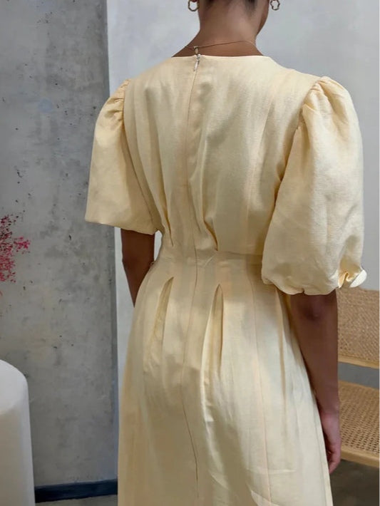 Butter Yellow Air Maxi Dress-thevervian