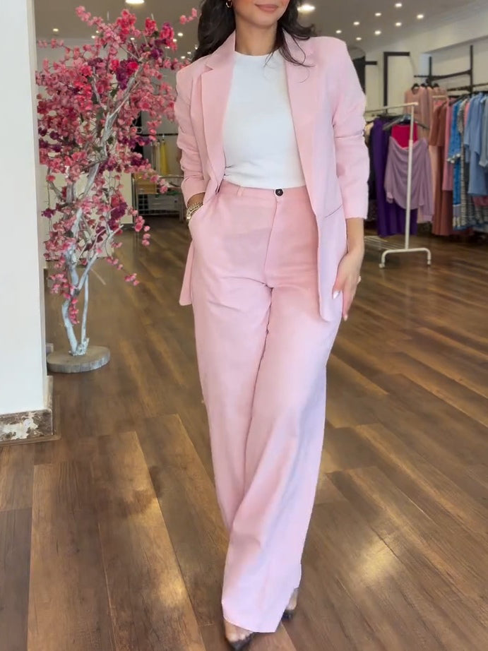 Pink Elegant and Modern Two-piece Suit-thevervian
