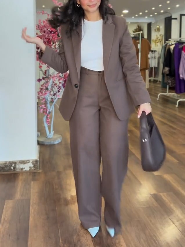 Pink Elegant and Modern Two-piece Suit-thevervian