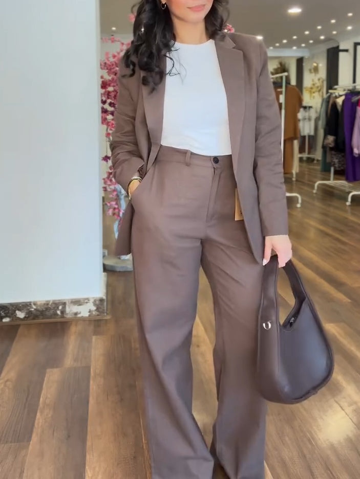 Pink Elegant and Modern Two-piece Suit-thevervian