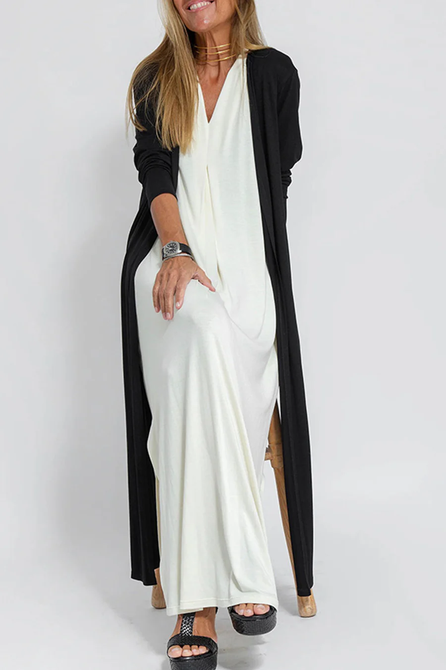 Solid Color Sleeveless Maxi Dress-thevervian