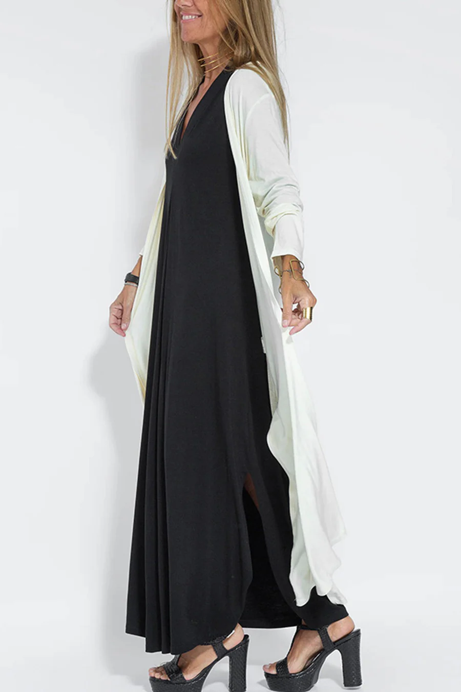 Solid Color Sleeveless Maxi Dress-thevervian
