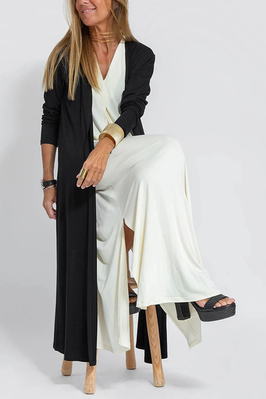 Solid Color Sleeveless Maxi Dress-thevervian