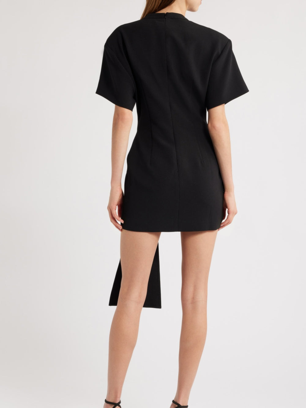 Draped Belted Mini Dress-thevervian