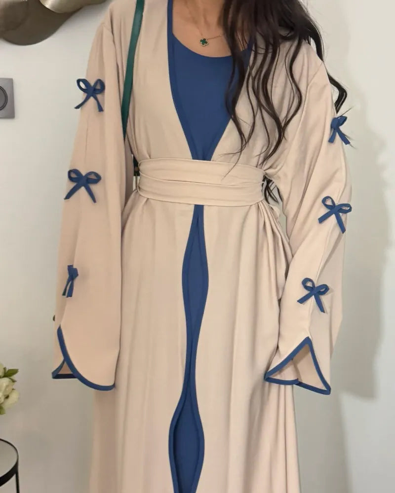 Elegant Bow Cardigan & Dress Two-Piece Set-thevervian