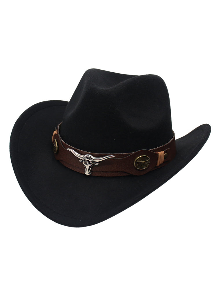 Western Bull Head Deco Cowboy Cowgirl Hat-thevervian