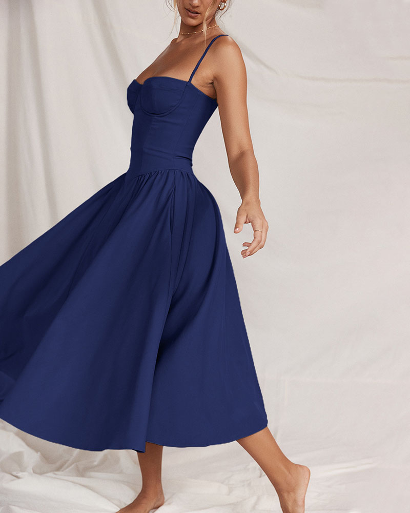 French suspender temperament tube top court style dress-thevervian