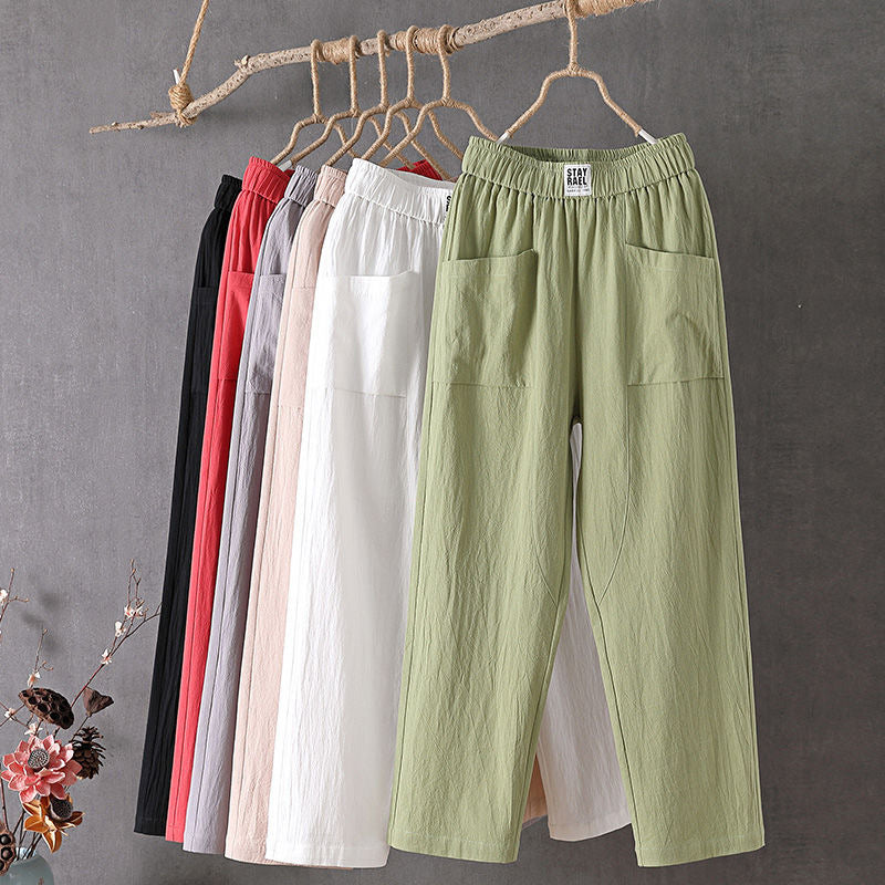 Solid Color Simple Loose Casual Pants-thevervian