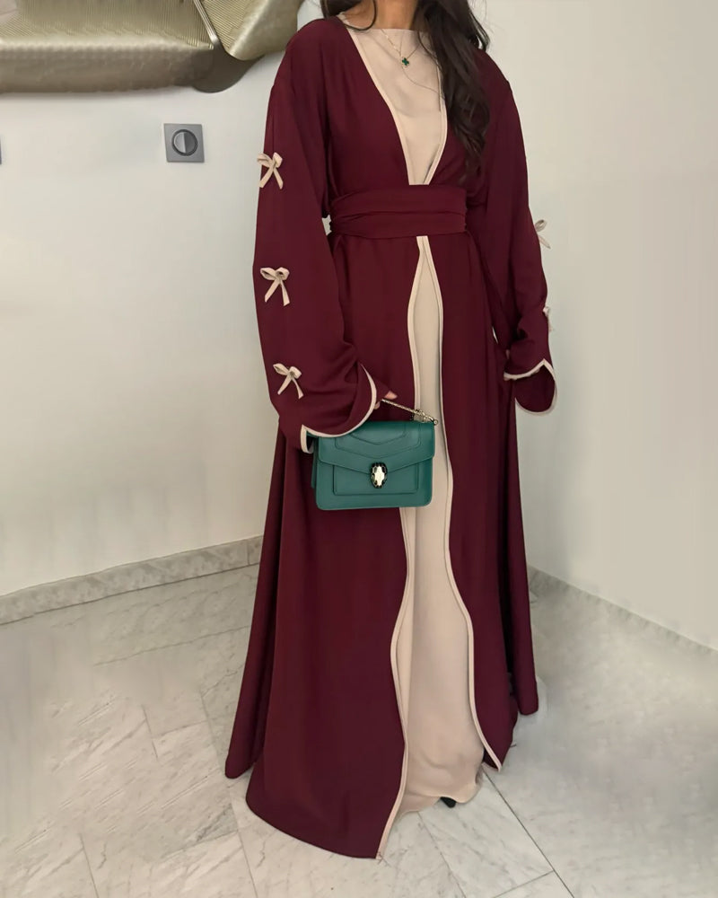 Elegant Bow Cardigan & Dress Two-Piece Set-thevervian