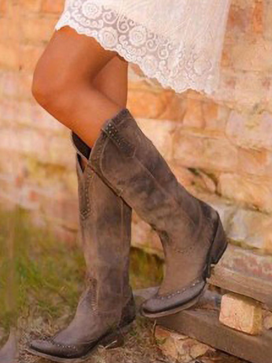 Vintage Studded Cowgirl Boots-thevervian