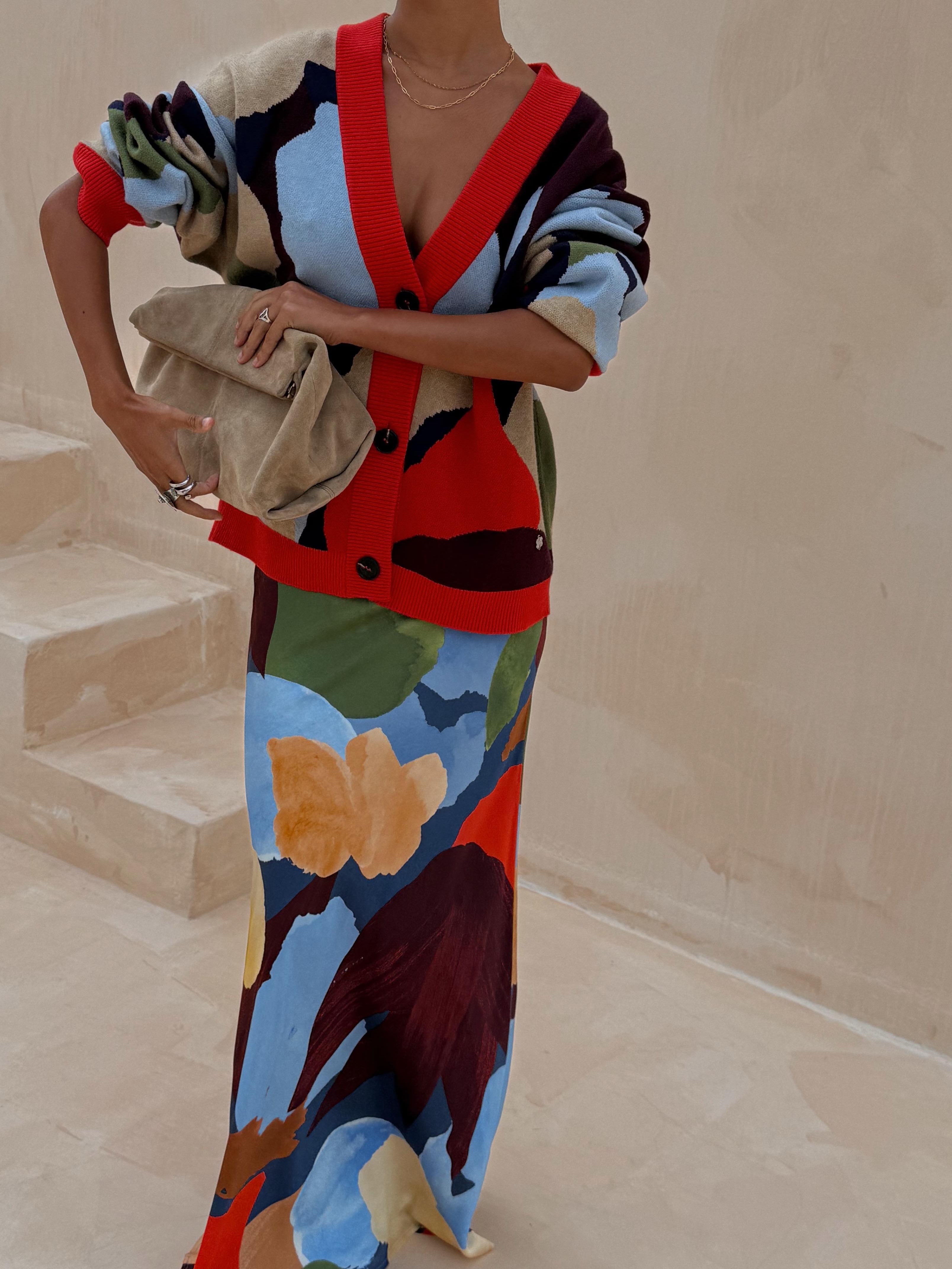 Abstract Geometric Pattern Skirt-thevervian