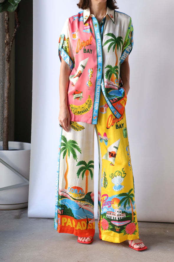 Summer Casual Loose Vacation Printed Two-piece Set-thevervian