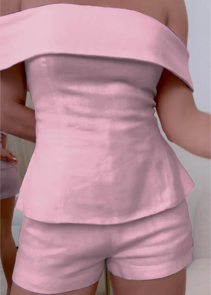 White Cotton and Linen Two-piece Suit-thevervian