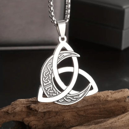 🌙Viking Trinity Knot & Moon Necklace