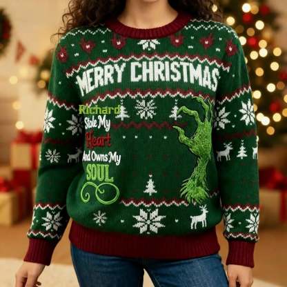 He Stole My Heart And Owns My Ass - Personalized Leggings - Christmas Gift For Her, Naughty Couple