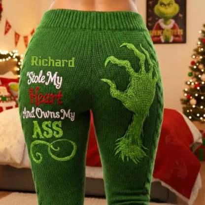 He Stole My Heart And Owns My Ass - Personalized Leggings - Christmas Gift For Her, Naughty Couple