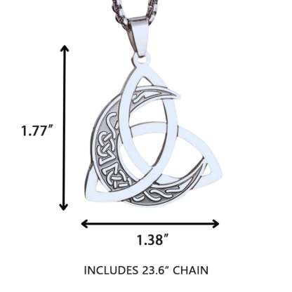 🌙Viking Trinity Knot & Moon Necklace