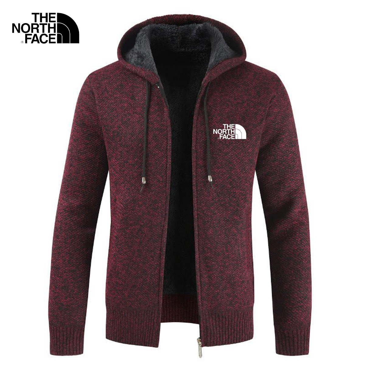 Men's Zipper Hooded Cotton Sweater Jacket
