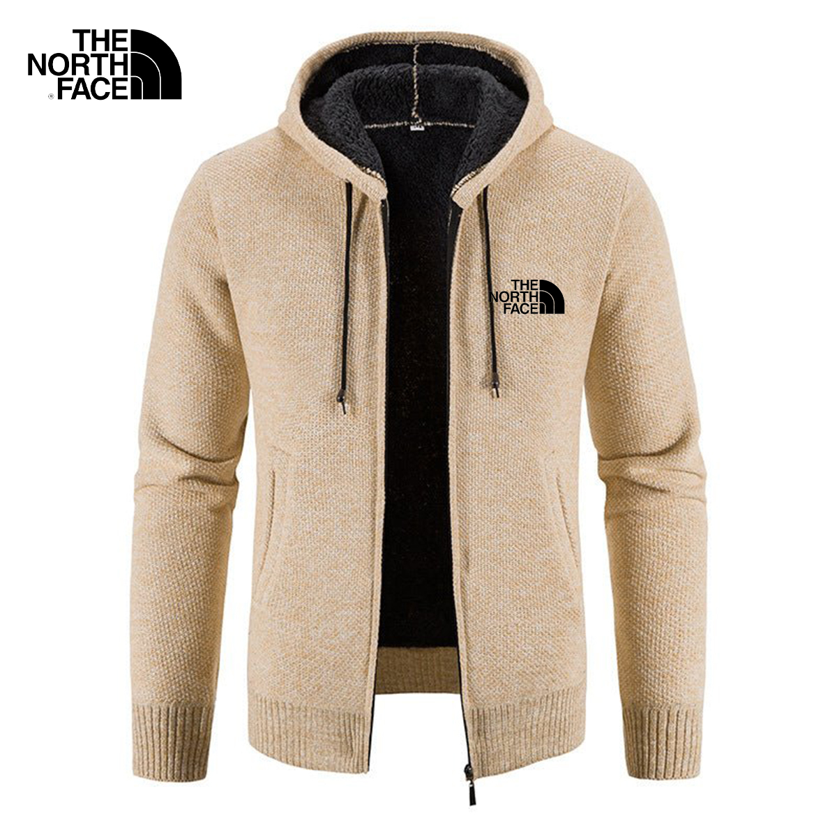 Men's Zipper Hooded Cotton Sweater Jacket