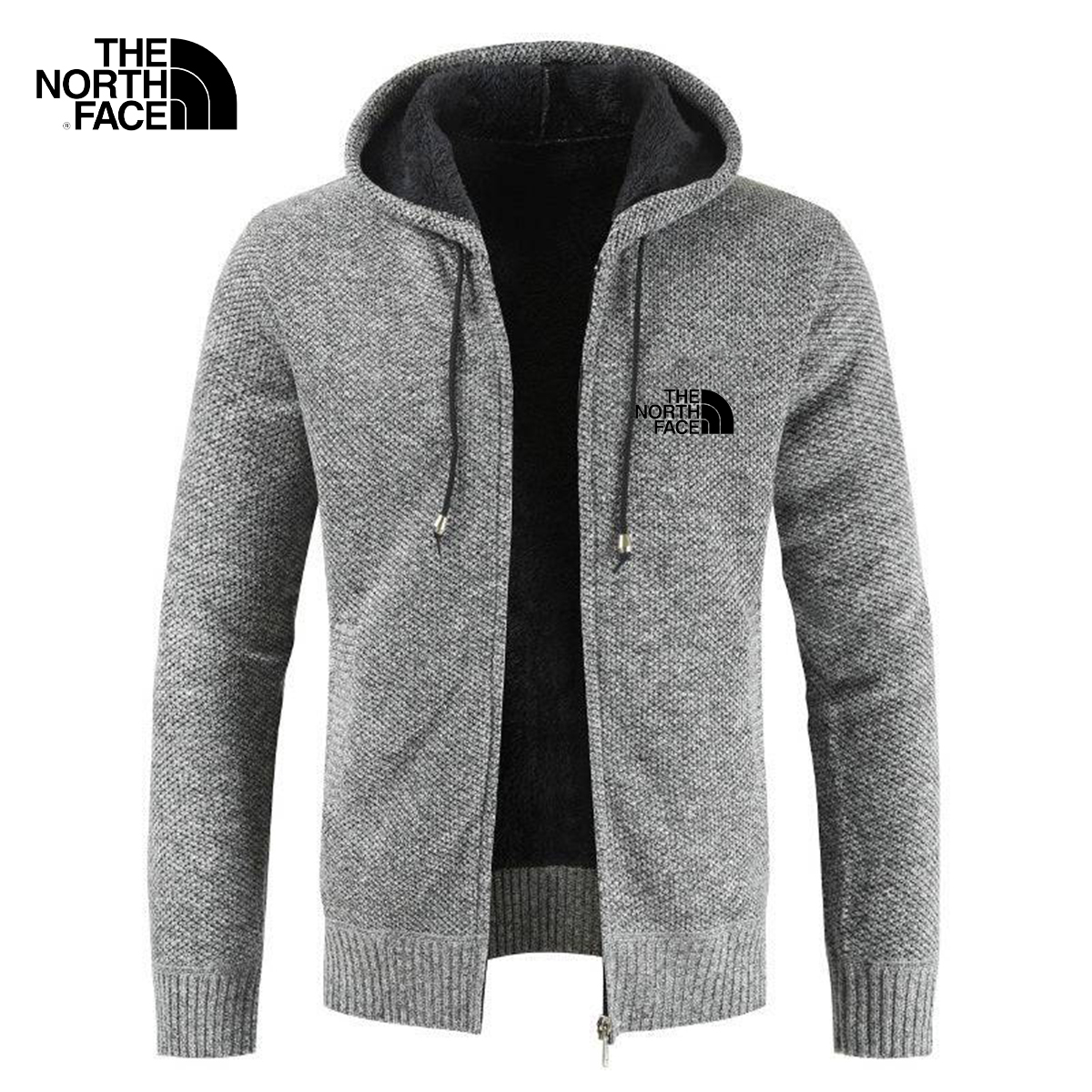 Men's Zipper Hooded Cotton Sweater Jacket