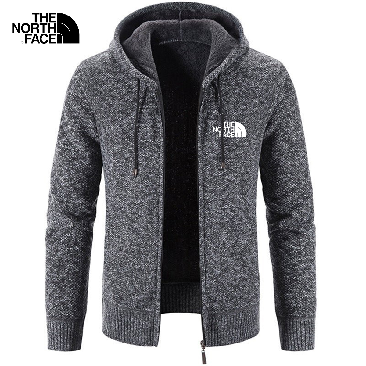 Men's Zipper Hooded Cotton Sweater Jacket