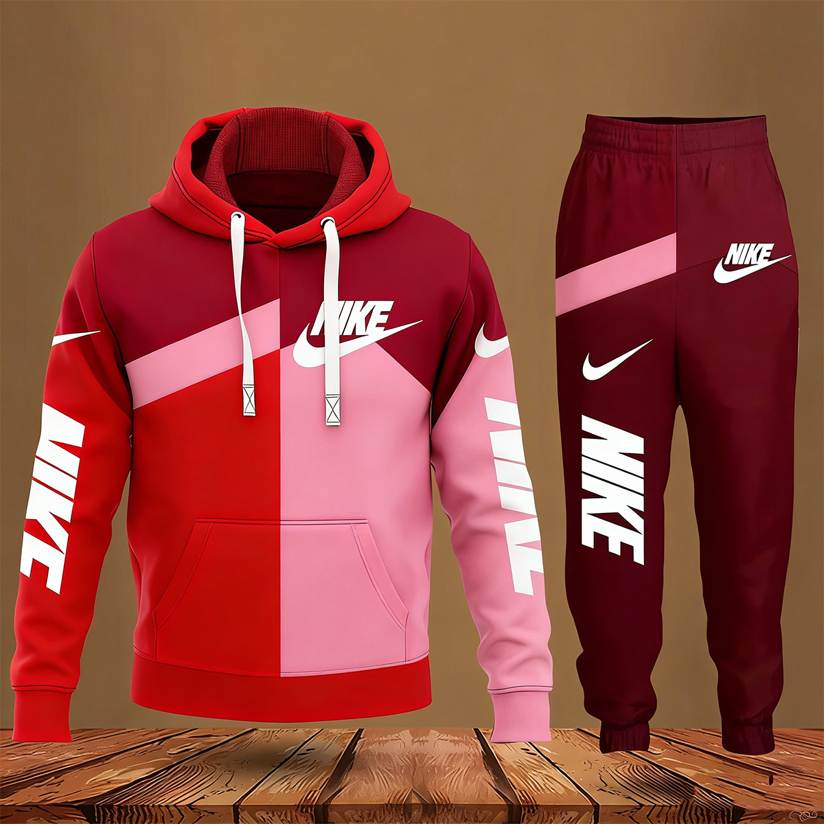 Black White Grey Hoodie Long Pants Set For Men