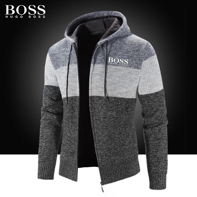 and Cashmere Striped Hooded Jacket