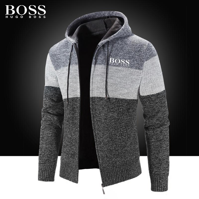 and Cashmere Striped Hooded Jacket