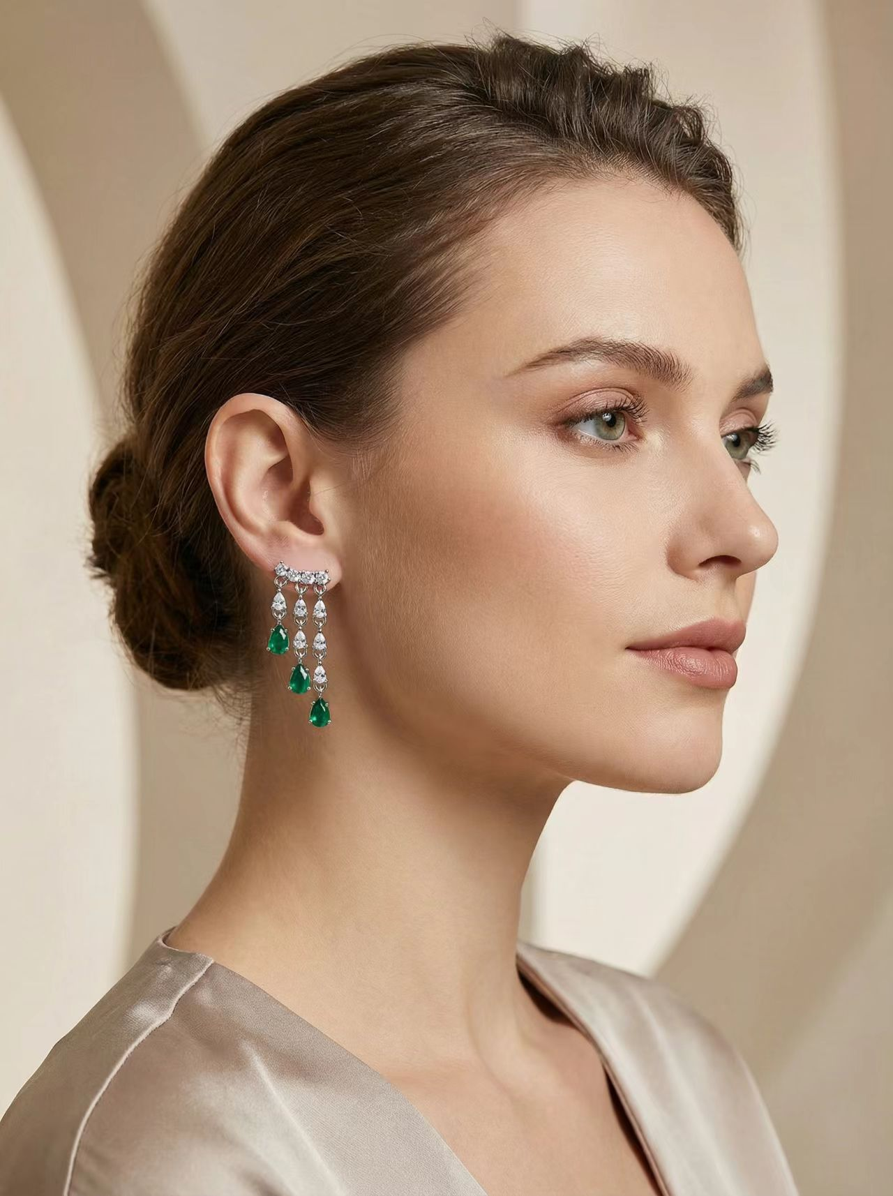 Green Tassel Fringe Studs