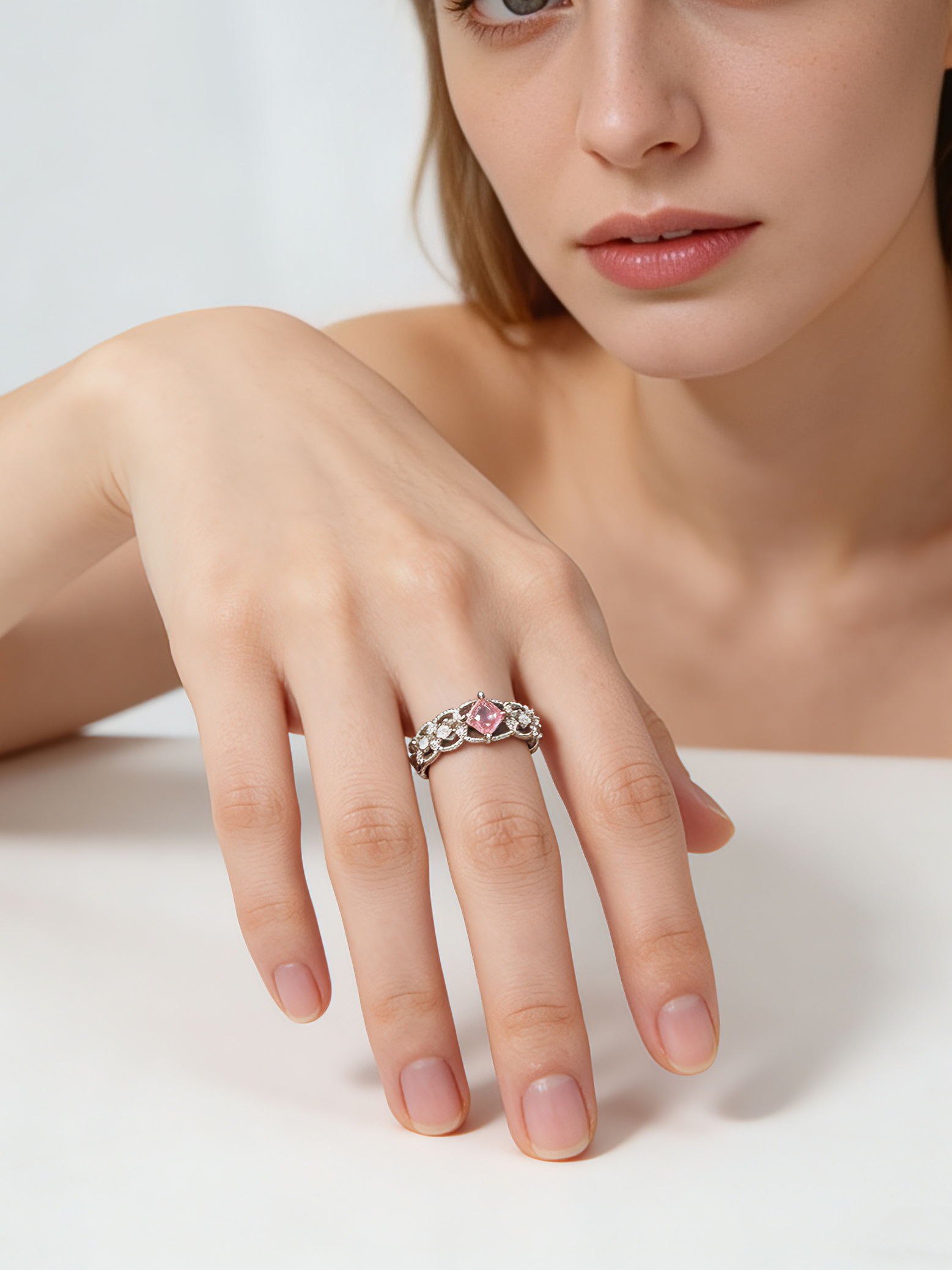 Pink Butterfly Wing Ring