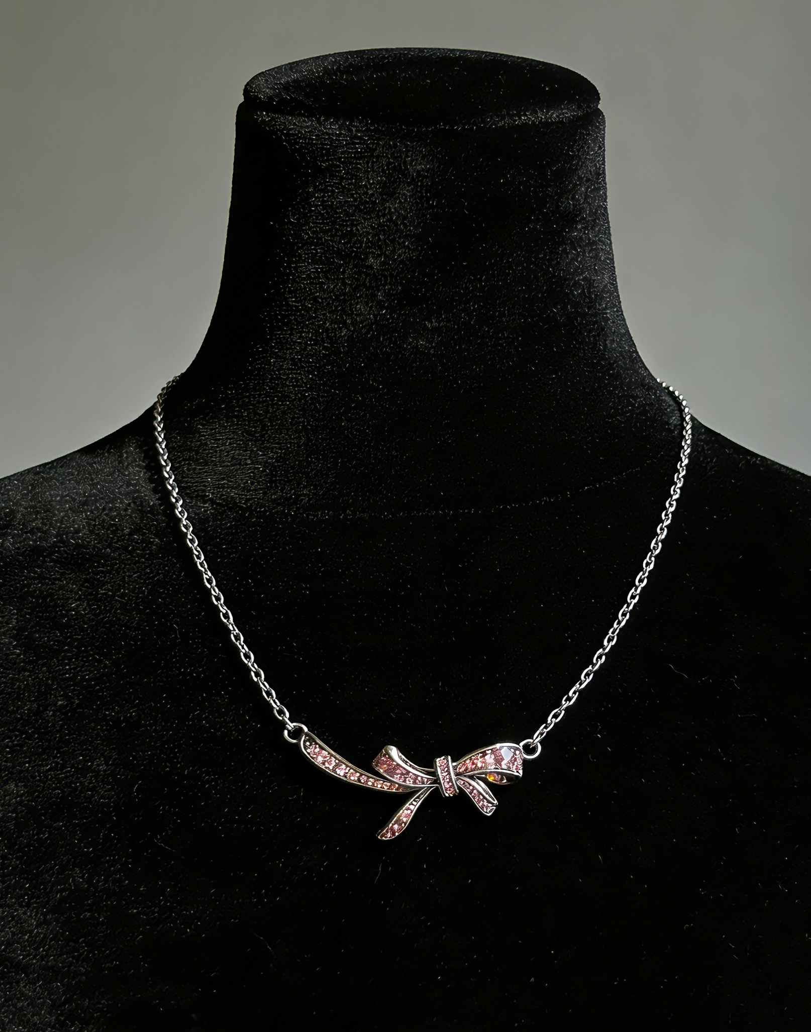 Pink Diamond Bow Choker