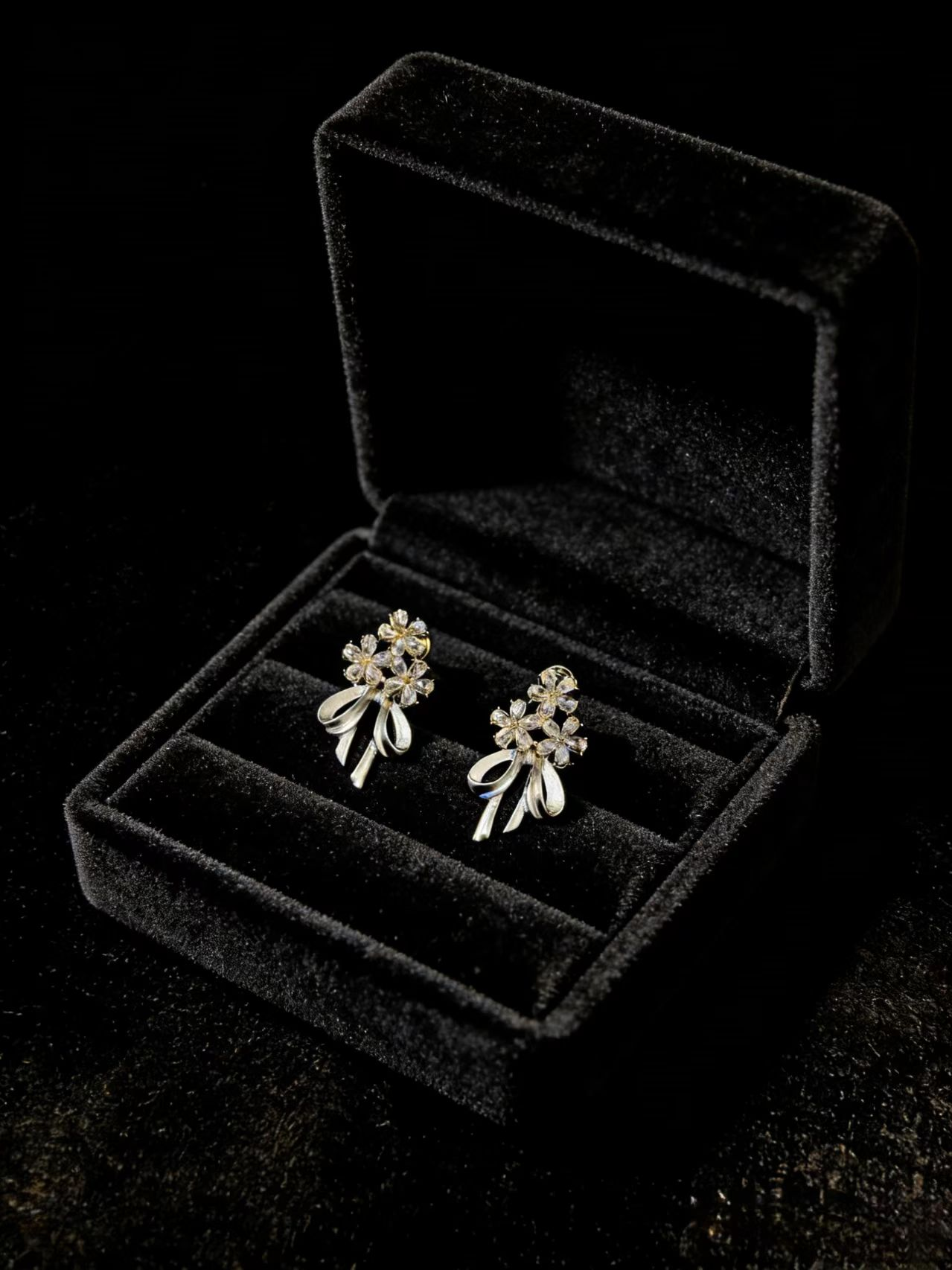 Golden Flower Bow Studs