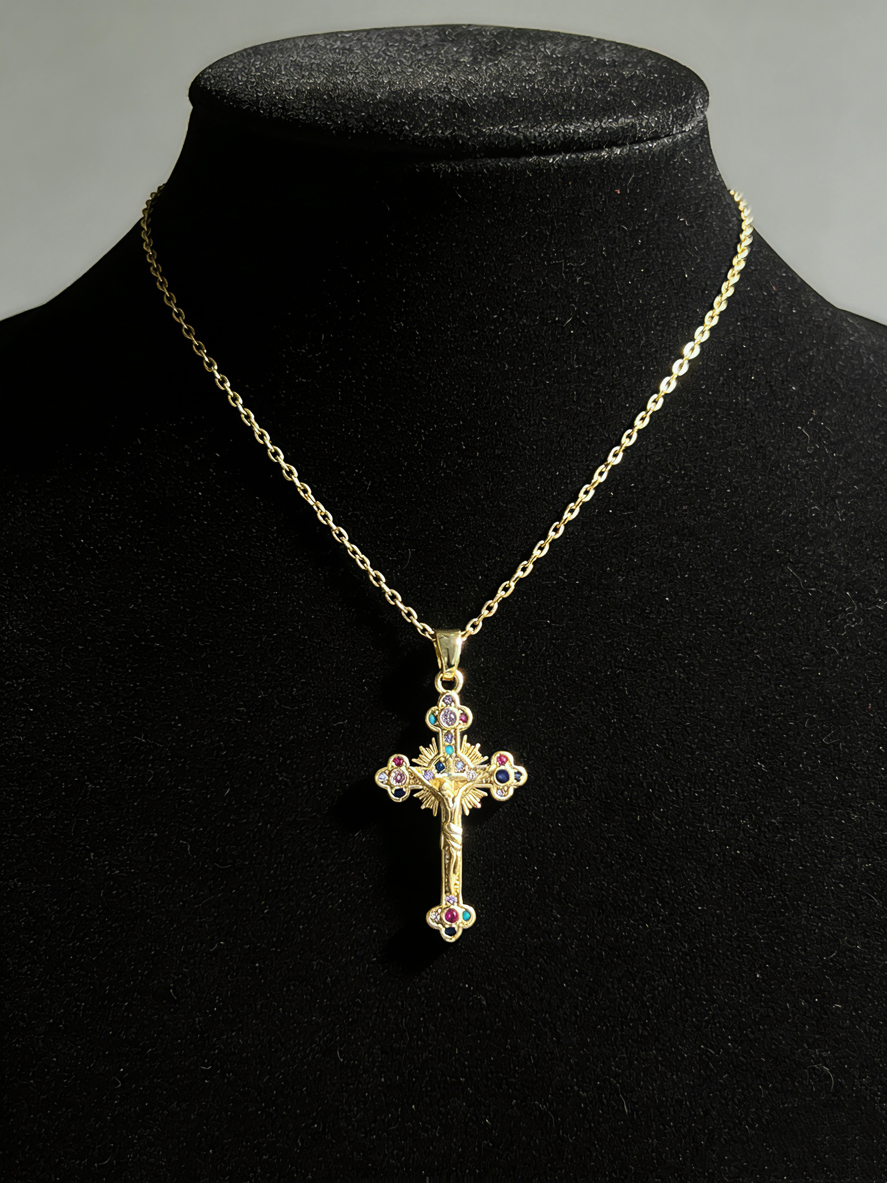 Golden Butterfly Cross Choker