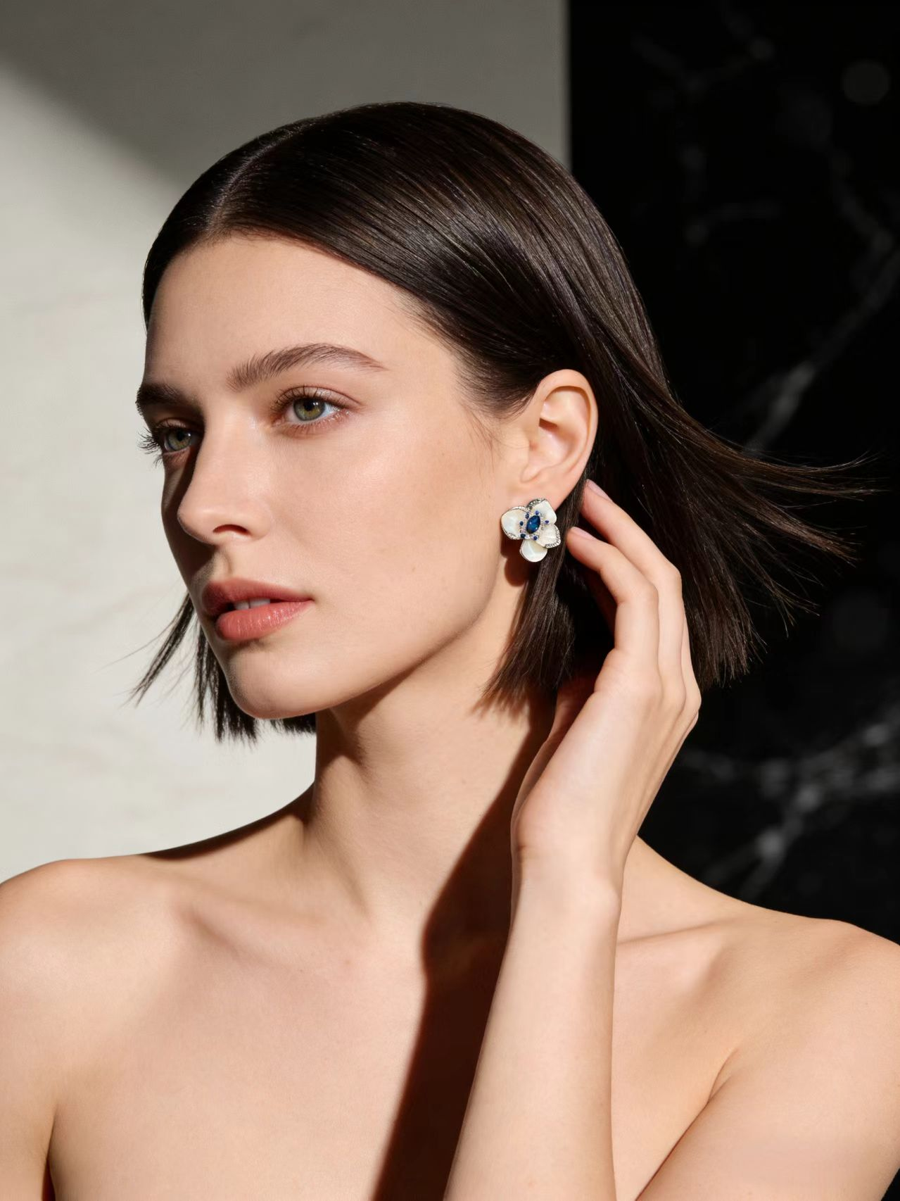 Blue Enamel Butterfly Studs