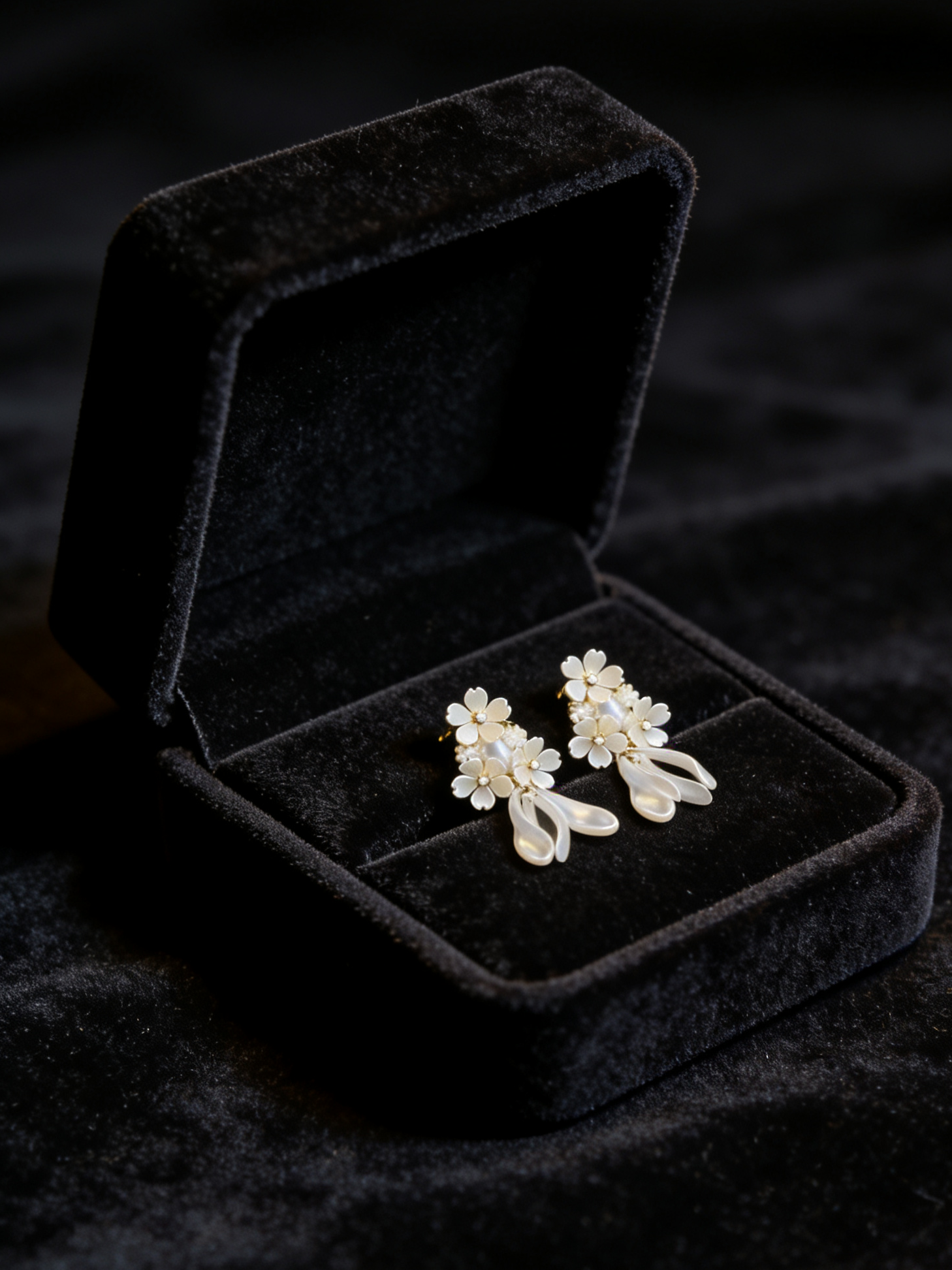 White Butterfly Perch Studs