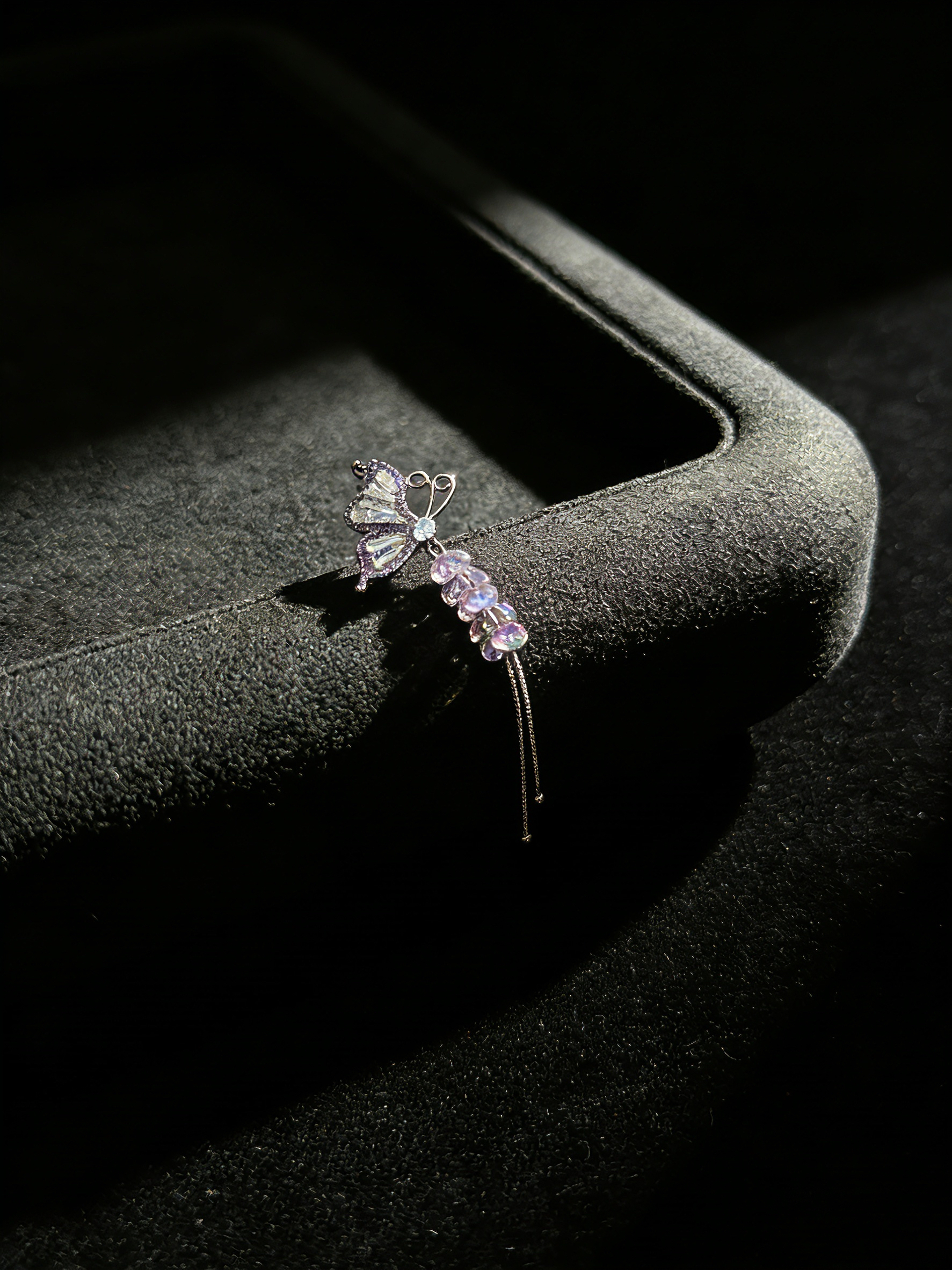 Purple Butterfly Reverie Drop Earrings