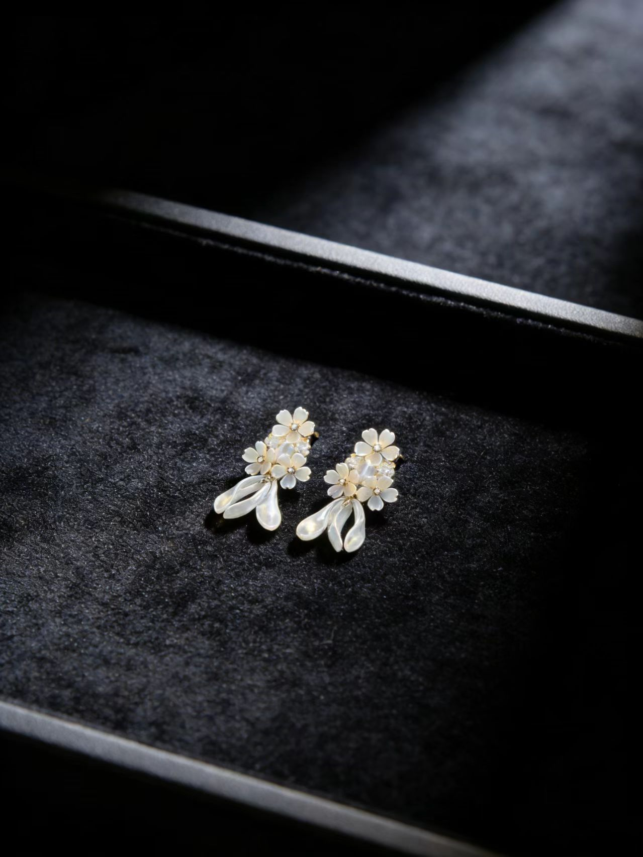 White Butterfly Perch Studs