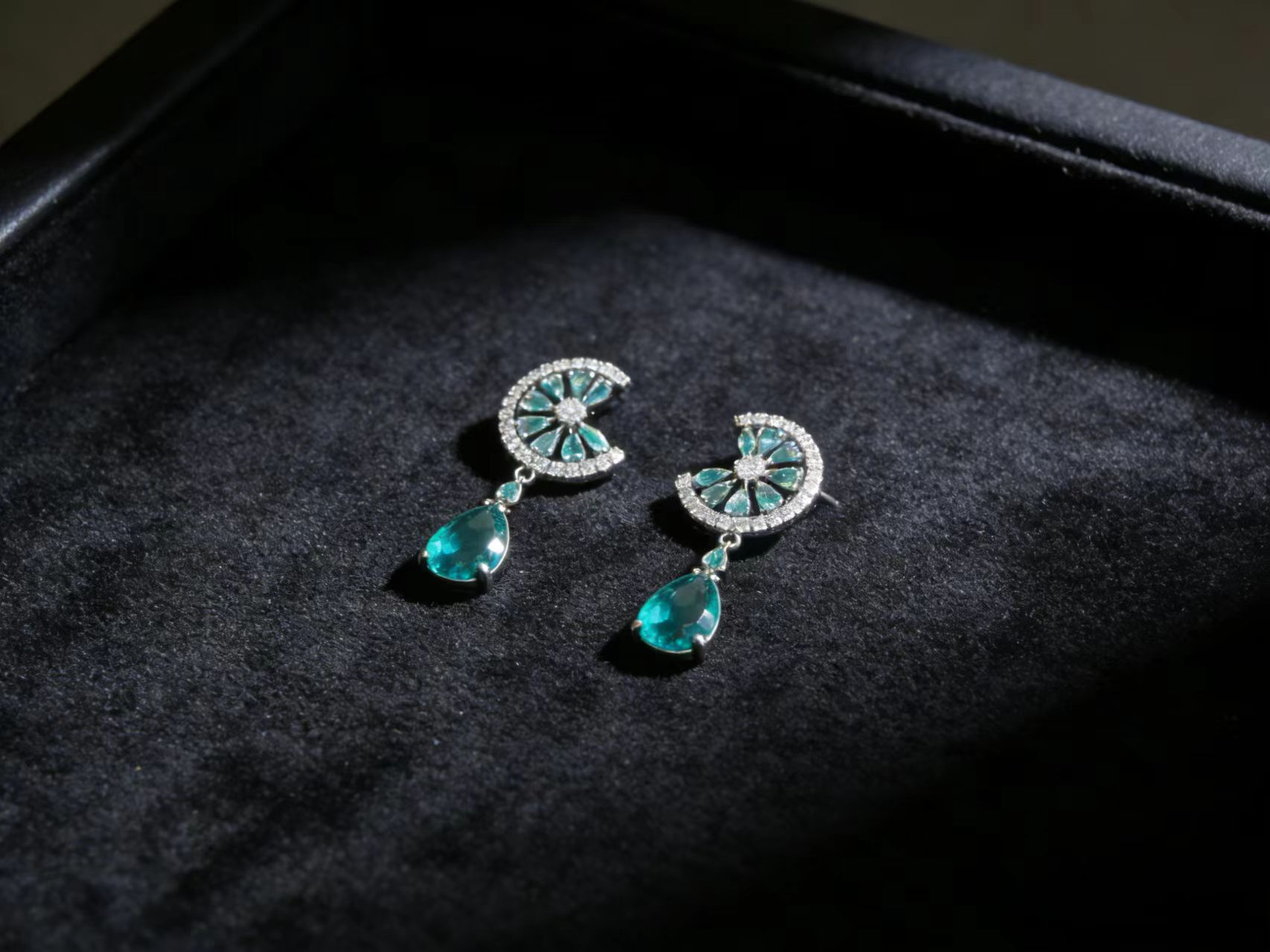 Peacock Green Drop Earrings