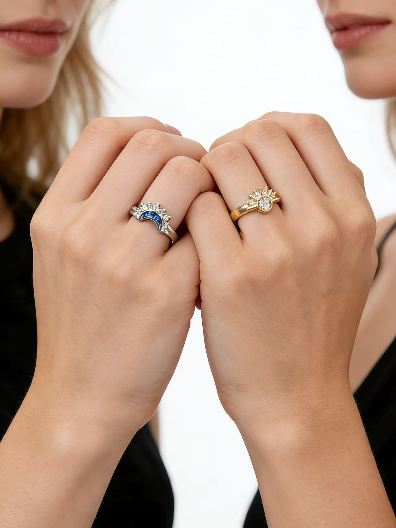 Moon & Star Dual Ring Set