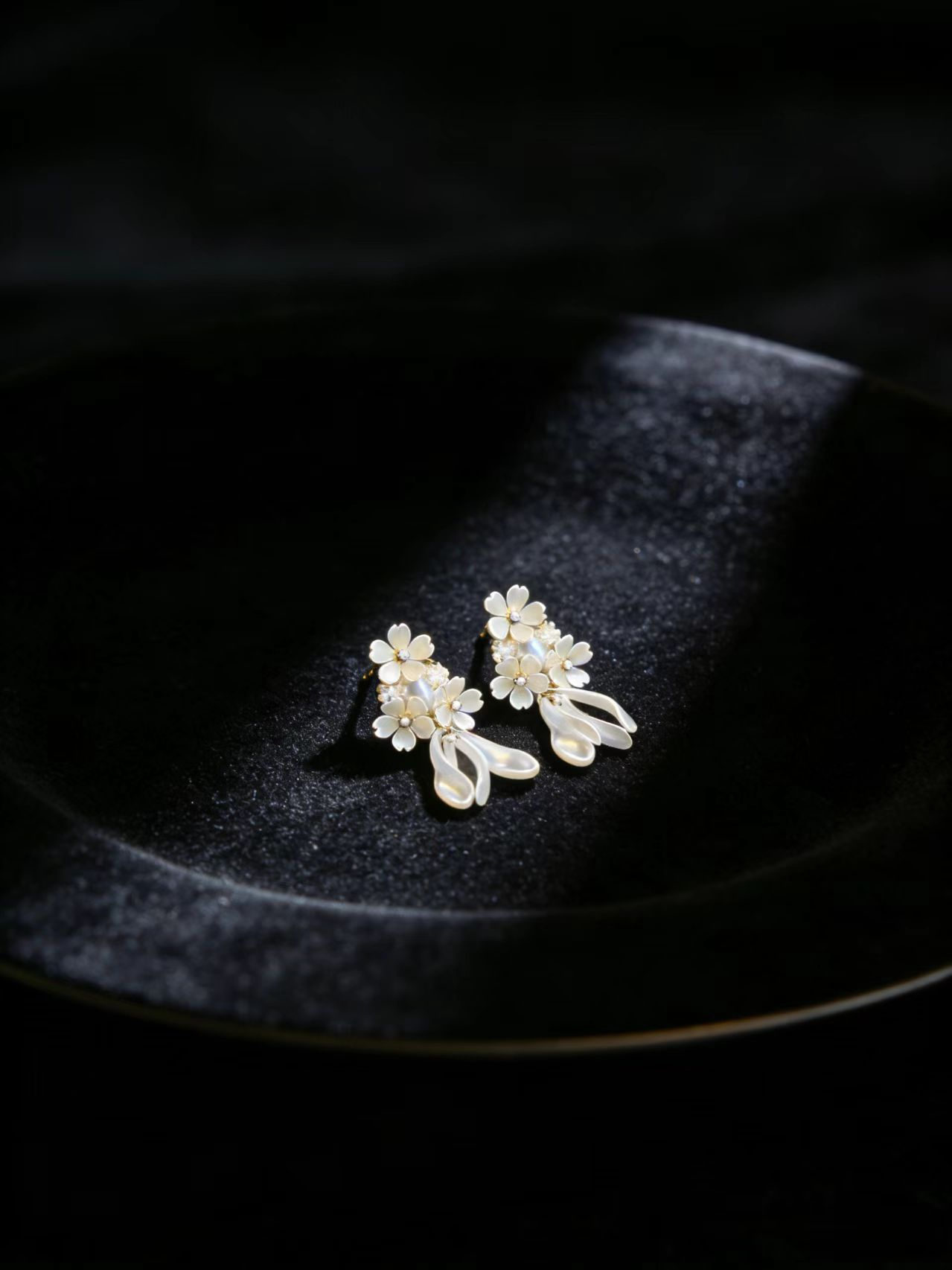 White Butterfly Perch Studs