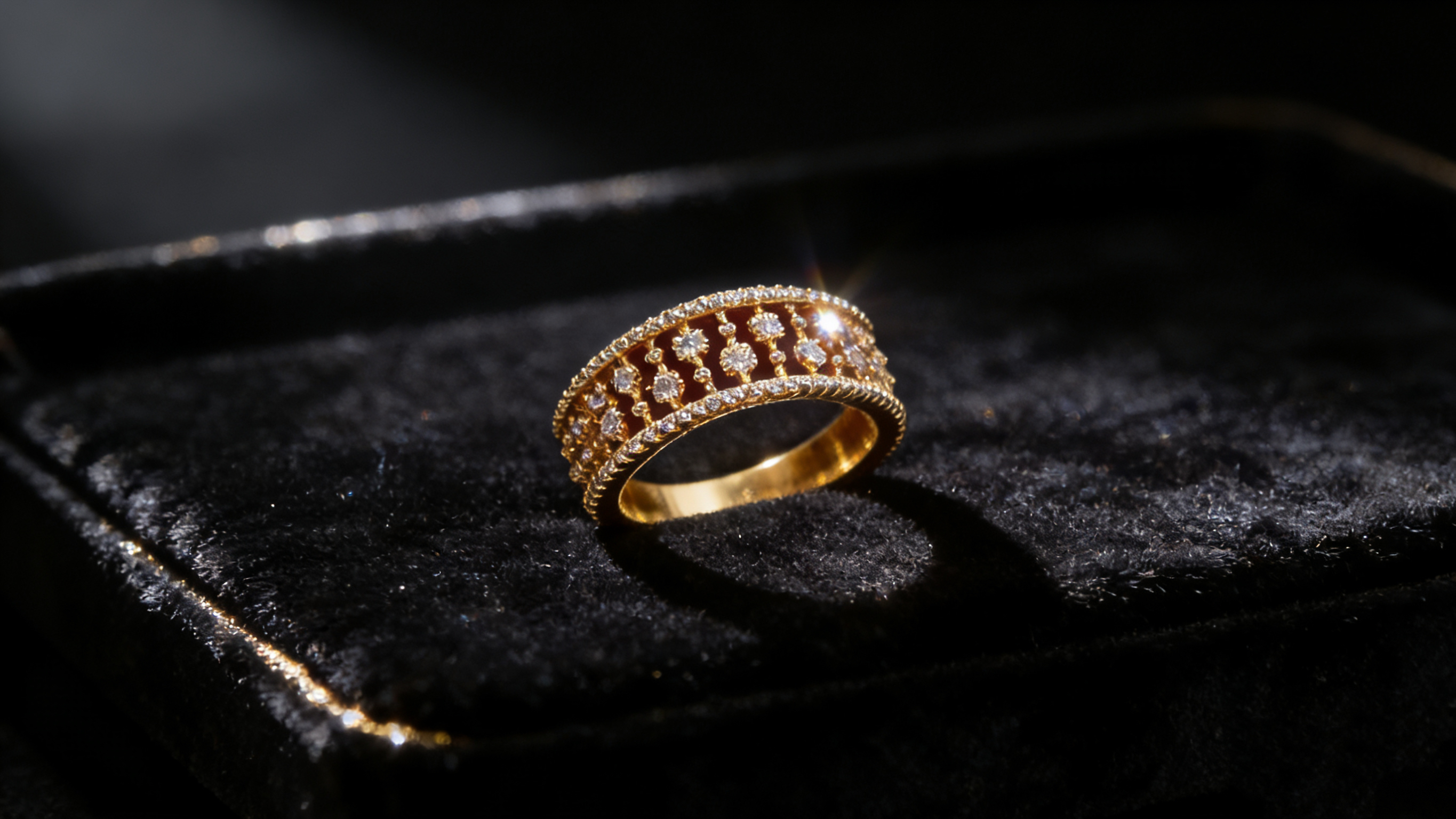 Golden Halo Diamond Ring Set