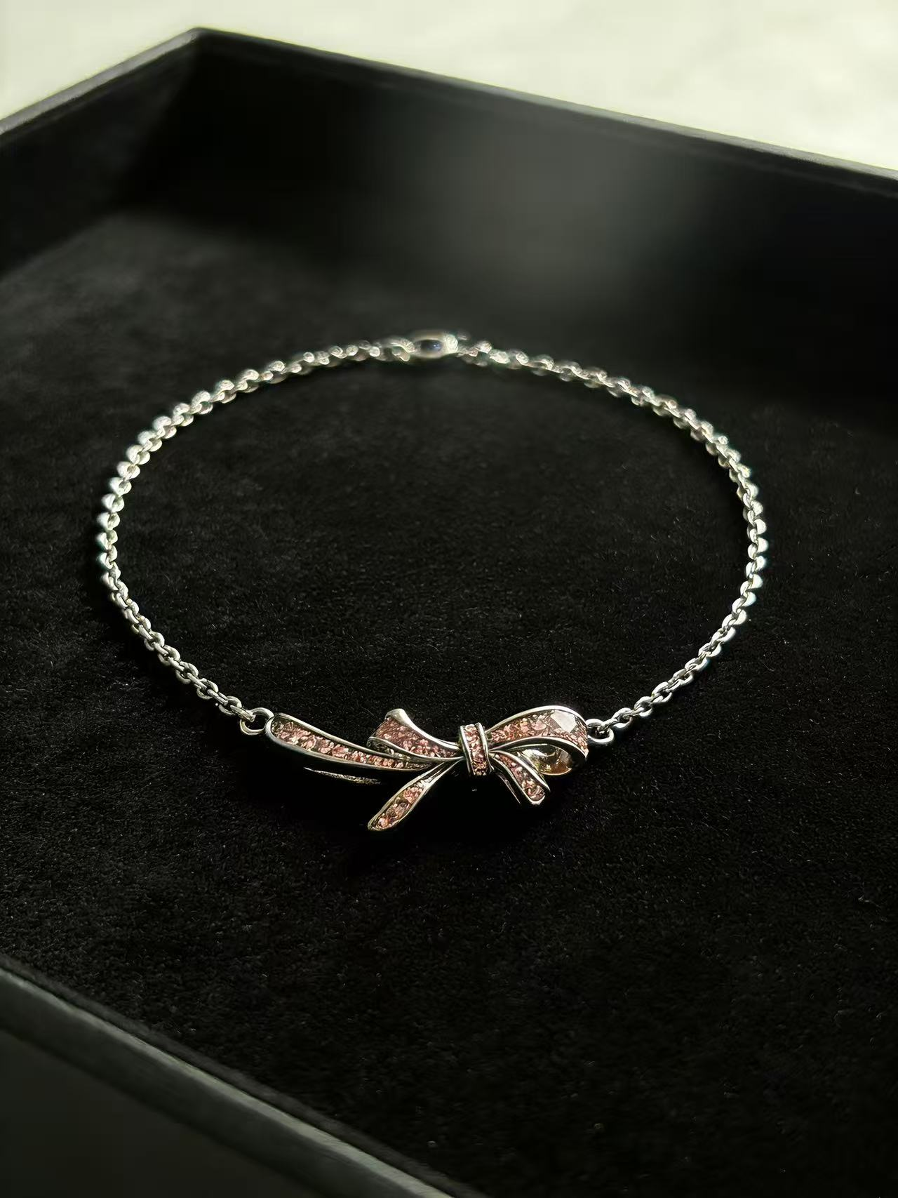 Pink Diamond Bow Choker