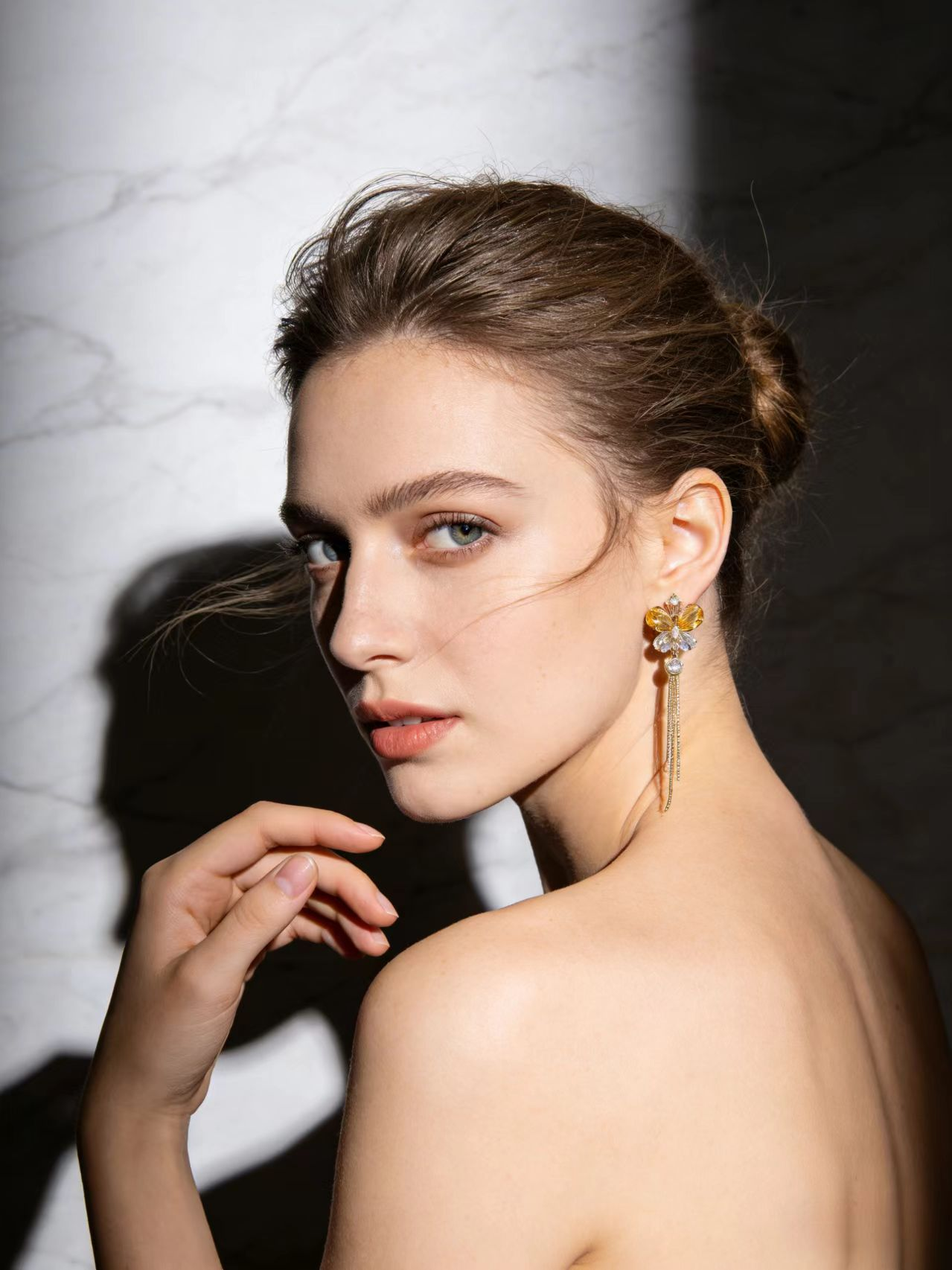 Golden Butterfly Flutter Drop Earrings