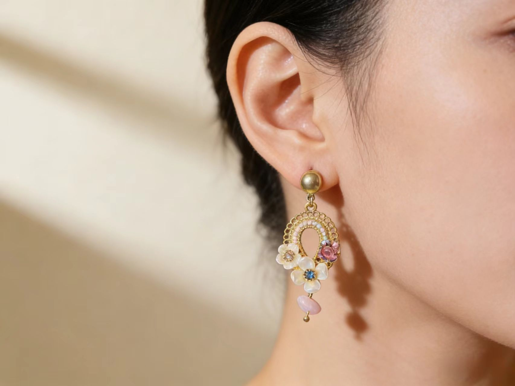 Enamel Wreath Drop Earrings