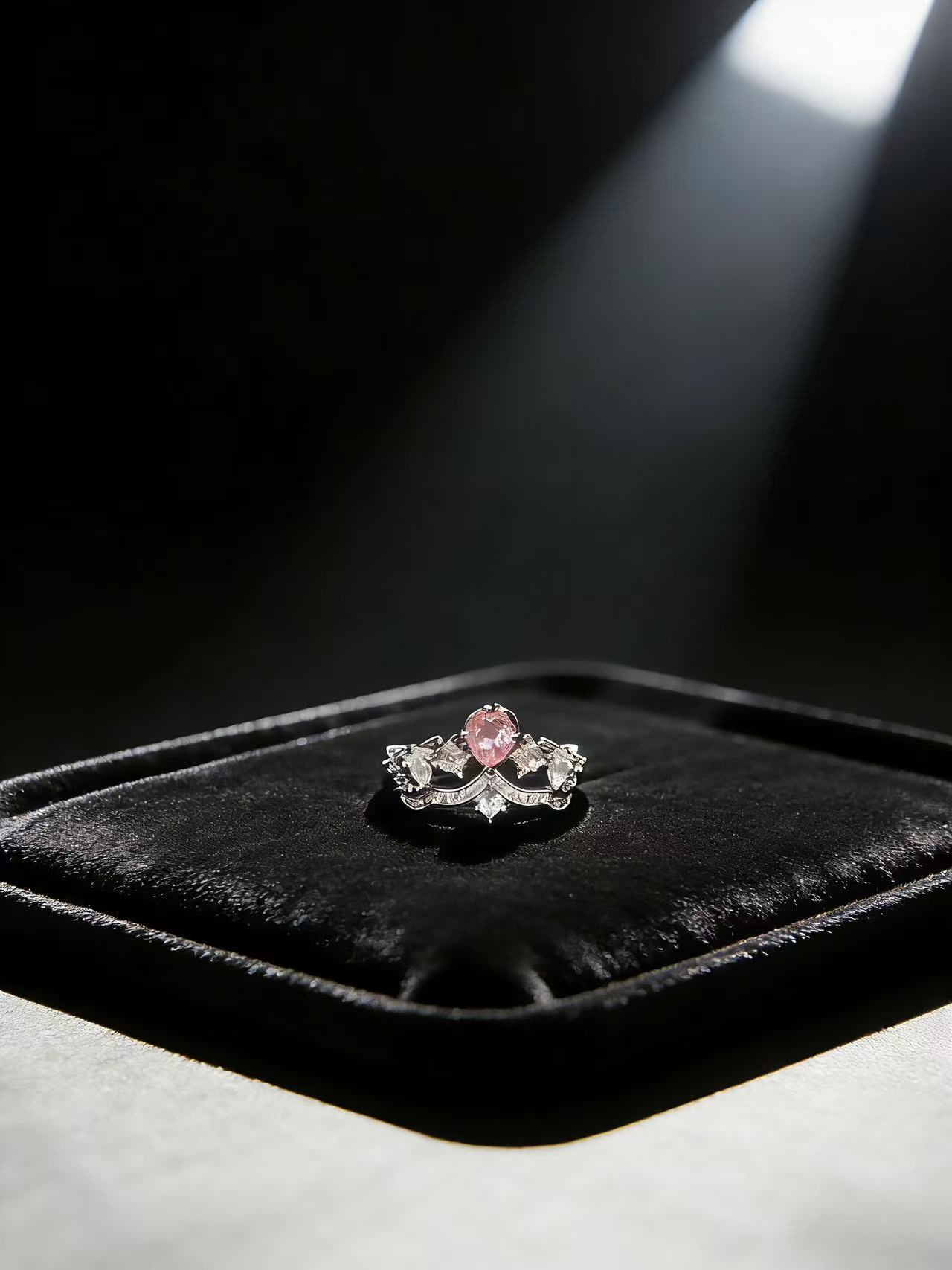 Pink Diamond Mini Crown Ring