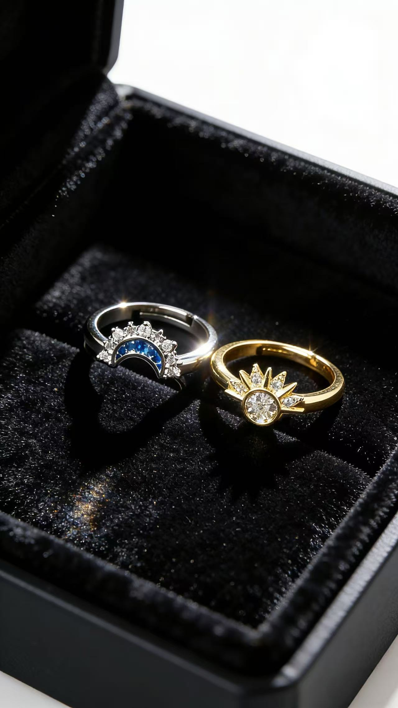 Moon & Star Dual Ring Set