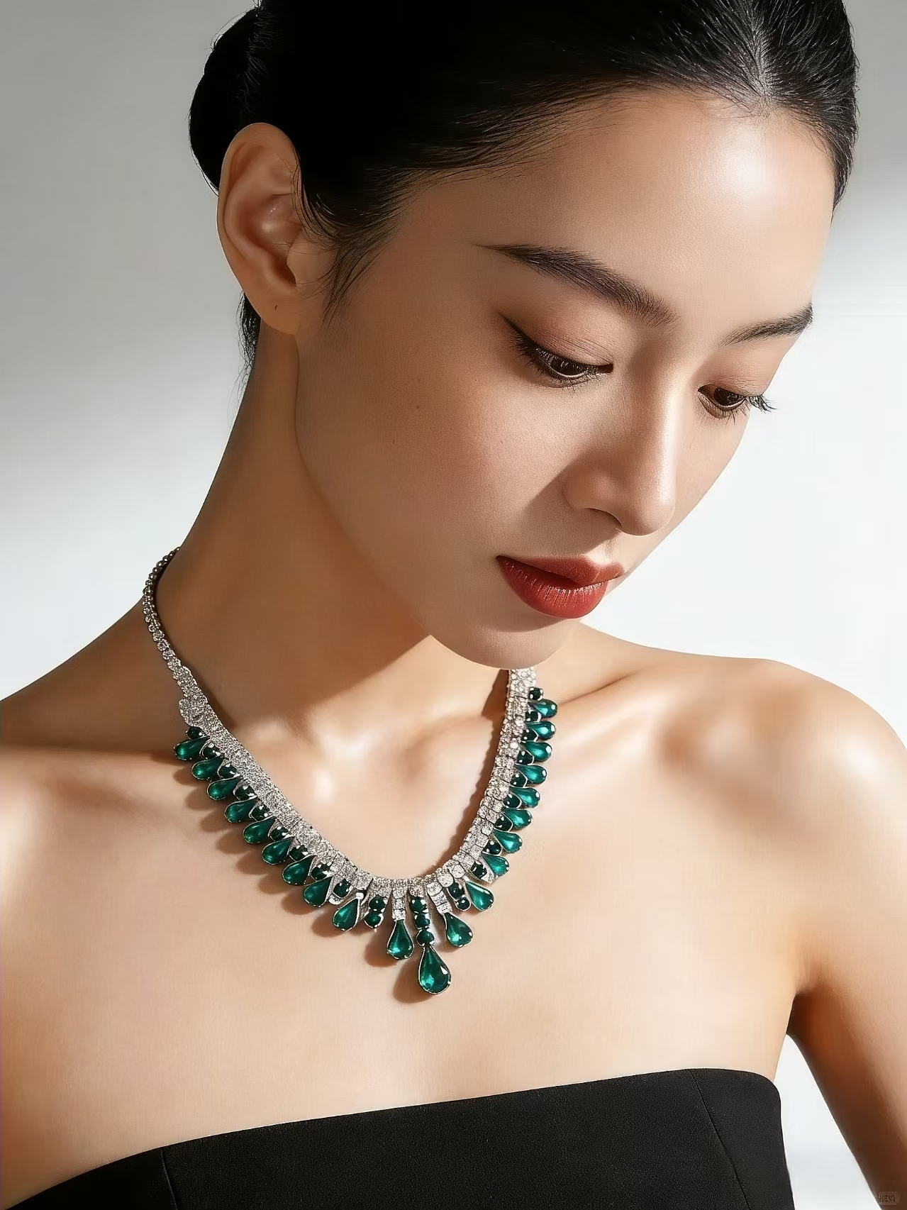 Verdant Diamond Row Choker