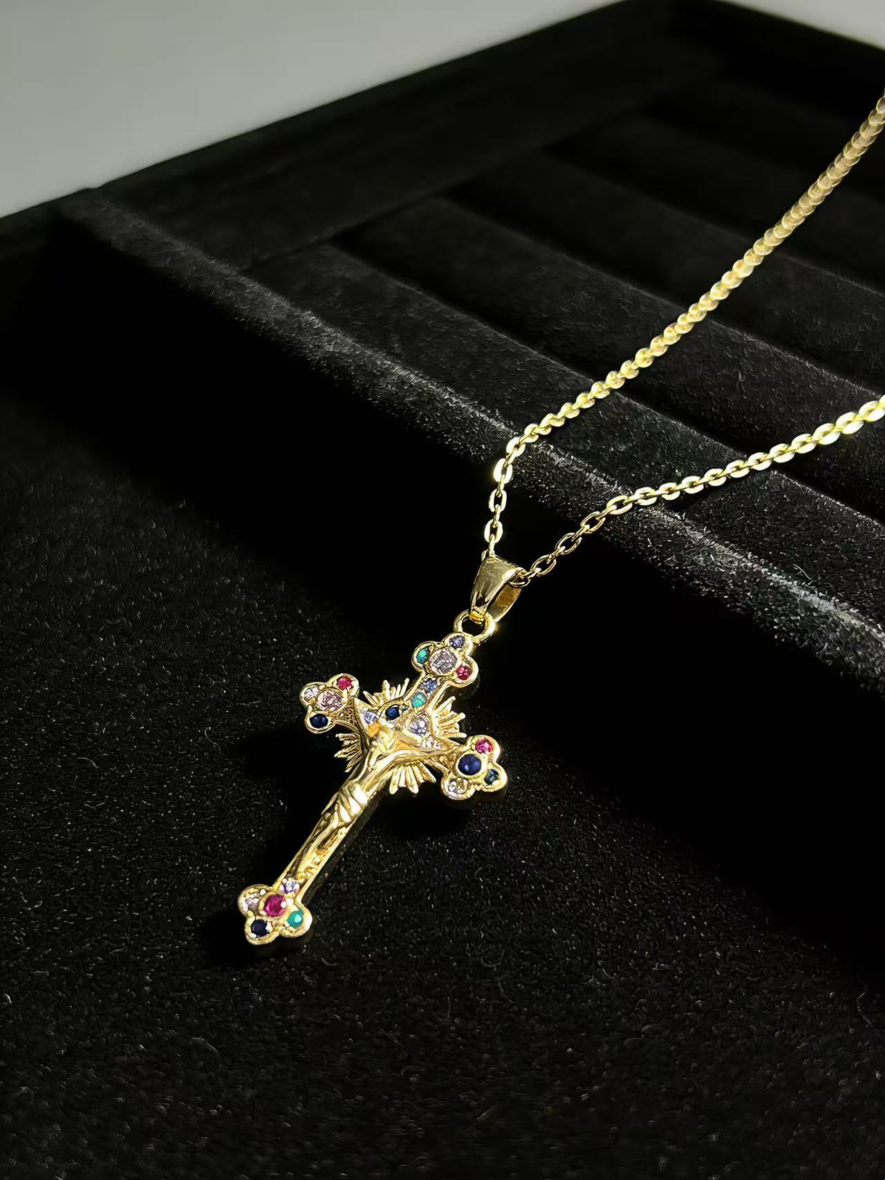 Golden Butterfly Cross Choker
