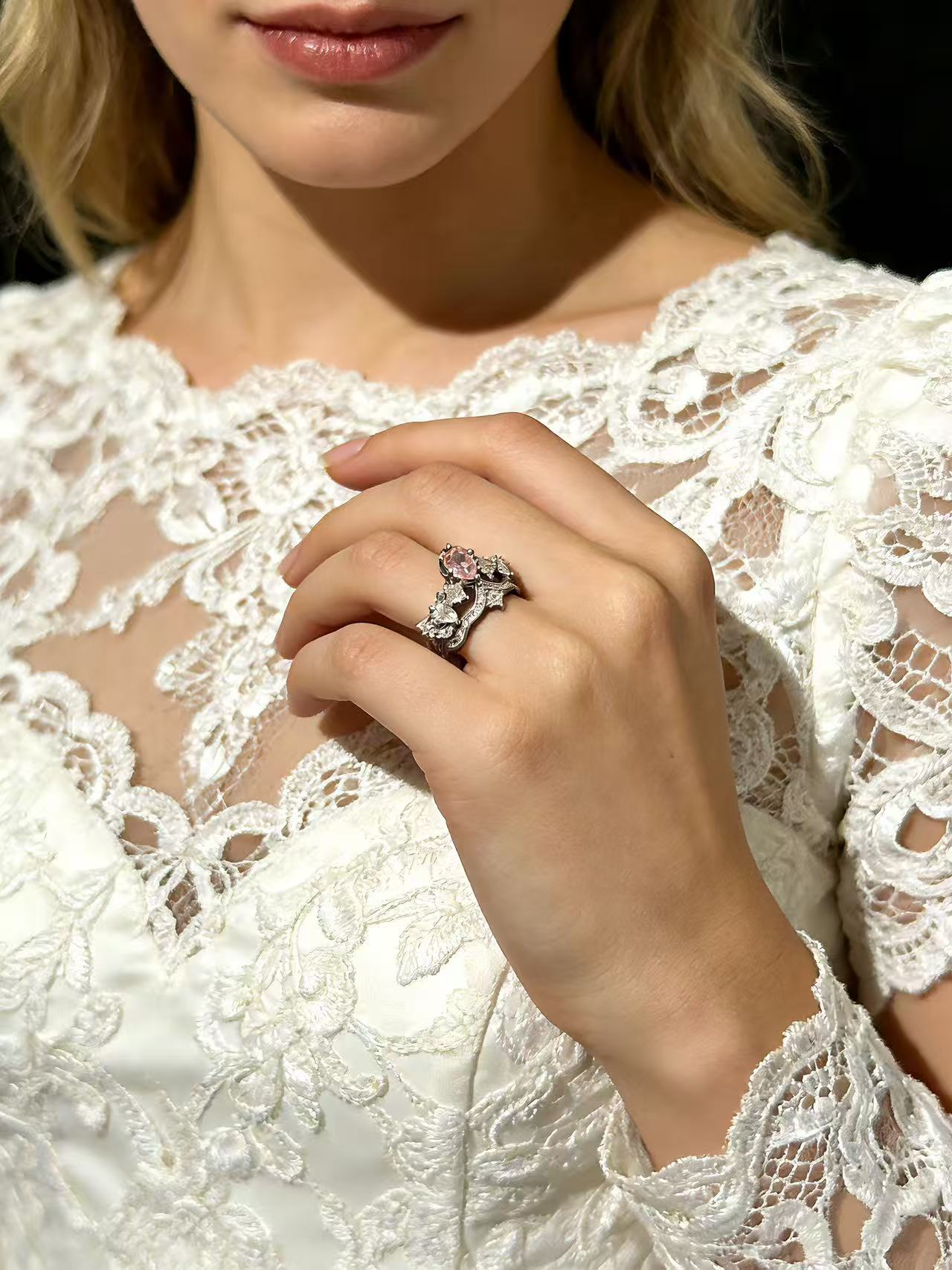 Pink Diamond Mini Crown Ring